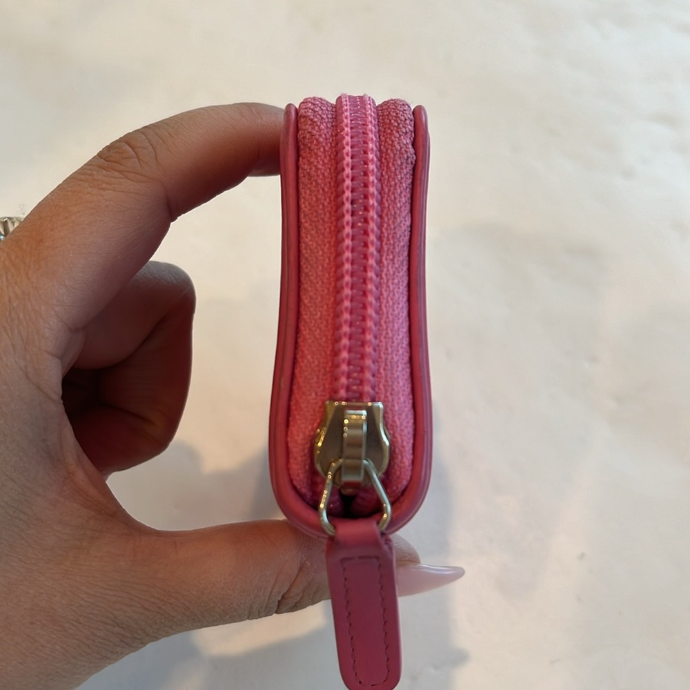 CHANEL Boy Matelasse Lambskin Leather Pink Gold Mini Zip Wallet Card Holder - Picture 5 of 10